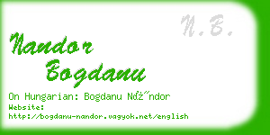 nandor bogdanu business card